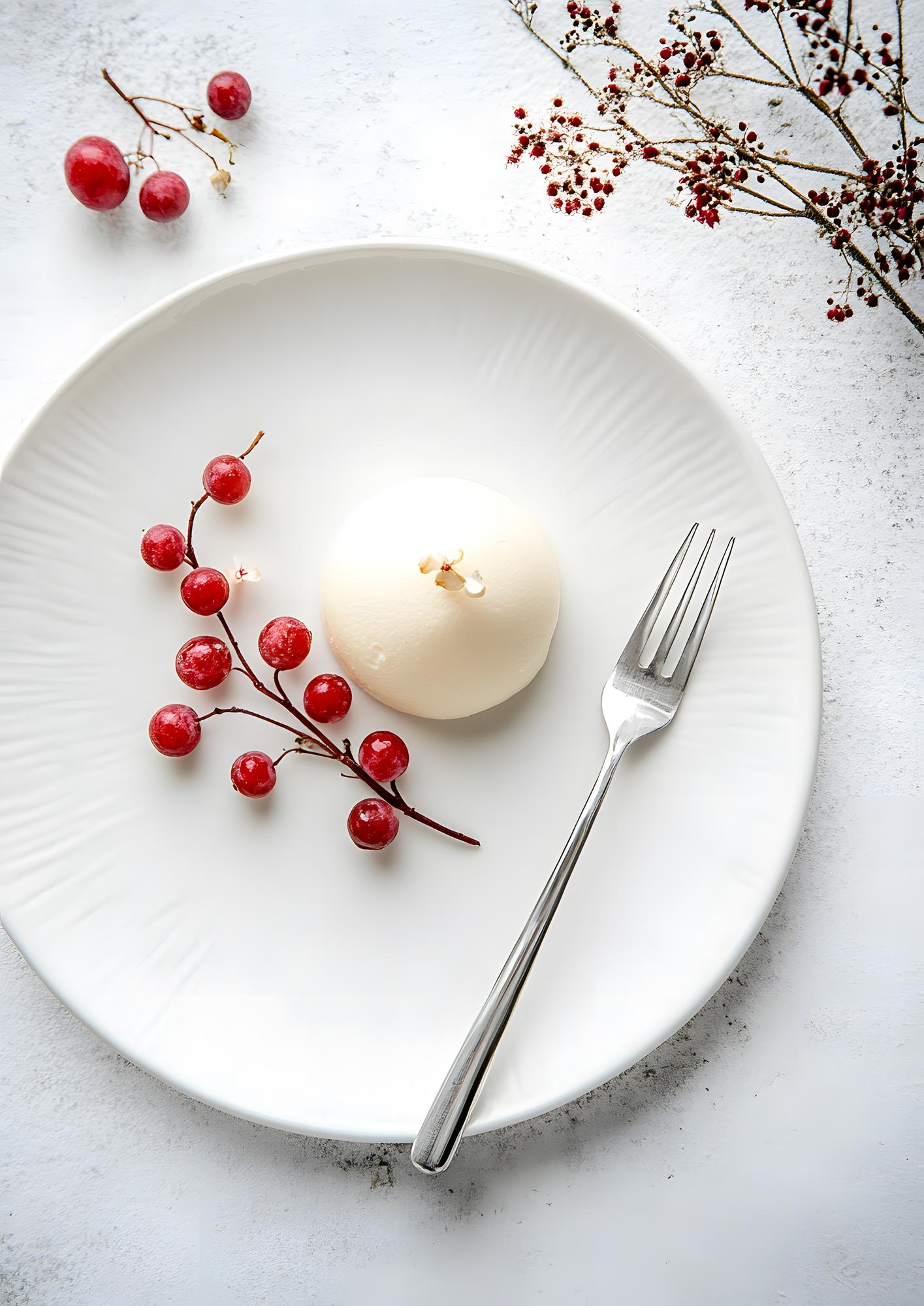 Close-up of plated seasonal tasting menu